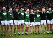 16 February 2019; Gaoth Dobhair players during a moments silence prior to the AIB GAA Football All-Ireland Senior Championship Semi-Final match between Corofin, Galway, and Gaoth Dobhair, Donegal, at Avantcard Páirc Sean Mac Diarmada in Carrick-on-Shannon, Leitrim. Photo by Stephen McCarthy/Sportsfile