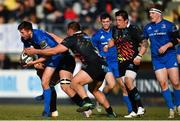 16 February 2019; Ross Byrne of Leinster is tackled by Daniele Rimpelli of Zebre during the Guinness PRO14 Round 15 match between Zebre and Leinster at the Luigi Zaffanella Stadium in Viadana, Italy. Photo by Ramsey Cardy/Sportsfile