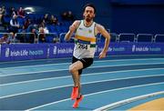 16 February 2019; Paul Byrne of St. Abbans AC, Laois, competing in the Men's 400m event during day 1 of the Irish Life Health National Senior Indoor Athletics Championships at the National Indoor Arena in Abbotstown, Dublin. Photo by Sam Barnes/Sportsfile