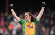 16 February 2019; Kieran Molloy of Corofin celebrates at the final whistle of the AIB GAA Football All-Ireland Senior Championship Semi-Final match between Corofin, Galway, and Gaoth Dobhair, Donegal, at Avantcard Páirc Sean Mac Diarmada in Carrick-on-Shannon, Leitrim. Photo by Stephen McCarthy/Sportsfile