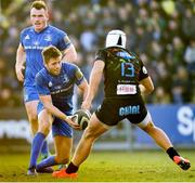 16 February 2019; Ross Byrne of Leinster in action against Giulio Bisegni of Zebre during the Guinness PRO14 Round 15 match between Zebre and Leinster at the Luigi Zaffanella Stadium in Viadana, Italy. Photo by Ramsey Cardy/Sportsfile