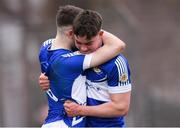 16 February 2019; Midleton CBS players Sam Quirke, left, and Olan Broderick celebrate after the Harty Cup Final match between CBC Cork and Midleton CBS at Páirc Uí Rinn in Cork. Photo by Piaras Ó Mídheach/Sportsfile