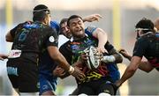 16 February 2019; Apisai Tauyavuca of Zebre is tackled by Ross Molony of Leinster during the Guinness PRO14 Round 15 match between Zebre and Leinster at the Luigi Zaffanella Stadium in Viadana, Italy. Photo by Ramsey Cardy/Sportsfile