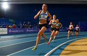 16 February 2019; Amy O'Donoghue of Emerald AC, Co. Limerick, competing in the Women's 1500m event during day 1 of the Irish Life Health National Senior Indoor Athletics Championships at the National Indoor Arena in Abbotstown, Dublin. Photo by Sam Barnes/Sportsfile