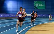 16 February 2019; Shane Fitzsimons of Mullingar Harriers AC, Co. Westmeath, competing in the Men's 1500m event  during day 1 of the Irish Life Health National Senior Indoor Athletics Championships at the National Indoor Arena in Abbotstown, Dublin. Photo by Sam Barnes/Sportsfile