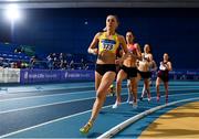 16 February 2019; Kerry O'Flaherty of Newcastle & District A.C., Co. Down, competing in the Women's 1500m event during day 1 of the Irish Life Health National Senior Indoor Athletics Championships at the National Indoor Arena in Abbotstown, Dublin. Photo by Sam Barnes/Sportsfile