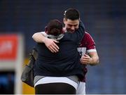 16 February 2019; Shane Mulligan of Mullinalaghta St Columba's is consoled by a supporter following his side's defeat during the AIB GAA Football All-Ireland Senior Club Championship Semi-Final match between Mullinalaghta St Columba’s and Dr Crokes at Semple Stadium in Thurles, Tipperary. Photo by Seb Daly/Sportsfile