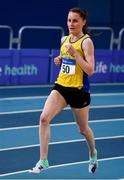 16 February 2019; Ciara Mageean of U.C.D. AC, Co. Dublin, competing in the Women's 3000m during day 1 of the Irish Life Health National Senior Indoor Athletics Championships at the National Indoor Arena in Abbotstown, Dublin. Photo by Sam Barnes/Sportsfile