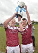 16 February 2019; Liverpool Hope University joint captains Peter Herron and Finton Eastwood lift the cup after the Electric Ireland HE GAA Corn na Mac Leinn Final match between Liverpool Hope University and Institute of Technology Tallaght Tallaght at Mallow GAA in Mallow, Cork. Photo by Matt Browne/Sportsfile