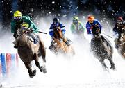 17 February 2019; Alvin the Drummer, with Kieran O'Neill up, during the GP Moyglare Stud flat race at the White Turf horse racing event at St Moritz, Switzerland. Photo by Ramsey Cardy/Sportsfile