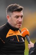 17 February 2019; Kilkenny selector Derek Lyng is interviewed by TG4 before the Allianz Hurling League Division 1A Round 3 match between Kilkenny and Limerick at Nowlan Park in Kilkenny. Photo by Piaras Ó Mídheach/Sportsfile