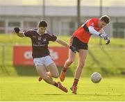 17 February 2019; Nathan Mullen of NUIG in action against Jack Kennedy of UCC during the Electric Ireland Sigerson Cup semi-final match between University College Cork and National University of Ireland, Galway at Mallow GAA in Mallow, Cork. Photo by Seb Daly/Sportsfile