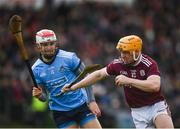 17 February 2019; Davy Glennon of Galway in action against Cian O'Callaghan of Dublin during the Allianz Hurling League Division 1B Round 3 match between Galway and Dublin at Pearse Stadium in Salthill, Galway. Photo by Harry Murphy/Sportsfile