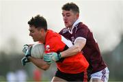 17 February 2019; James McEntee of UCC in action against Michael Daly of NUIG during the Electric Ireland Sigerson Cup semi-final match between University College Cork and National University of Ireland, Galway at Mallow GAA in Mallow, Cork. Photo by Seb Daly/Sportsfile