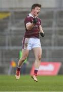17 February 2019; Owen Gallagher of NUIG celebrates after kicking a point during the Electric Ireland Sigerson Cup semi-final match between University College Cork and National University of Ireland, Galway at Mallow GAA in Mallow, Cork. Photo by Seb Daly/Sportsfile