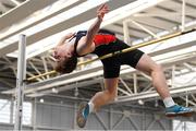 17 February 2019; Ciaran Connolly of Le Chéile AC, Co. Kildare, competing in the High Jump event during day two of the Irish Life Health National Senior Indoor Athletics Championships at the National Indoor Arena in Abbotstown, Dublin. Photo by Eóin Noonan/Sportsfile