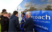 18 February 2019; Leinster Rugby and Aircoach announced today that Aircoach will continue as Official Coach Supplier to Leinster Rugby and their new 191 D bus was also unveiled to the players and coaching team at their UCD base. The new bus will be responsible for transport of the Leinster Rugby squad to and from Dublin Airport for all their away fixtures throughout the season as well as inter-provincial Guinness PRO14 games. In attendance at Leinster Rugby HQ in UCD were Dervla McKay, Managing Director of Aircoach, Mick Dawson, CEO of Leinster Rugby, Leo Cullen, Head Coach of Leinster Rugby, John Fogarty, Leinster scrum coach with Leinster Rugby players Caelan Doris and Barry Daly. Pictured is Caelan Doris. Photo by Piaras Ó Mídheach/Sportsfile