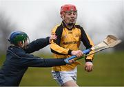 19 February 2019; John O'Brien of Kildalton College in action against Patrick Bermingham of DKIT during the Electric Ireland HE GAA Corn Padraig Mac Diarmada Final match between Dundalk Institute of Technology and Kildalton College at the GAA Centre of Excellence in Abbotstown, Dublin. Photo by Harry Murphy/Sportsfile