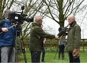 20 February 2019; Trainer Willie Mullins is interviewed by the press during a visit to Willie Mullins' yard at Willie Mullins Racing in Bagenalstown, Carlow. Photo by Matt Browne/Sportsfile
