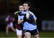 20 February 2019; Dearbhaile Beirne of UCD in action against Rachel Lyons of NUI Galway during the O’Connor Cup Round 2 match between University College Dublin and National University of Ireland Galway at Billings Park in Belfield, UCD, Dublin. Photo by Stephen McCarthy/Sportsfile