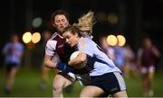 20 February 2019; Caoimhe Mohan of UCD in action against Mairead Eviston of NUI Galway during the O’Connor Cup Round 2 match between University College Dublin and National University of Ireland Galway at Billings Park in Belfield, UCD, Dublin. Photo by Stephen McCarthy/Sportsfile