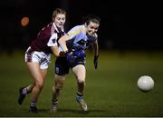 20 February 2019; Dearbhaile Beirne of UCD in action against Elaine Kelly of NUI Galway during the O’Connor Cup Round 2 match between University College Dublin and National University of Ireland Galway at Billings Park in Belfield, UCD, Dublin. Photo by Stephen McCarthy/Sportsfile