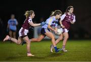 20 February 2019; Kate McGrath of UCD in action against Saoirse Ludden of NUI Galway during the O’Connor Cup Round 2 match between University College Dublin and National University of Ireland Galway at Billings Park in Belfield, UCD, Dublin. Photo by Stephen McCarthy/Sportsfile