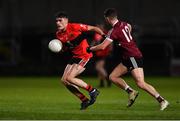 20 February 2019; Graham O'Sullivan of UCC /iaaAaron Boyle of St Mary's during the Electric Ireland HE GAA Sigerson Cup Final match between St Mary's University College Belfast and University College Cork at O'Moore Park in Portlaoise, Laois. Photo by Piaras Ó Mídheach/Sportsfile