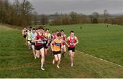 15 February 2019; Ben Keane, 536, from St Declan's CS with Jamie Kelly, centre, from St Patricks CS, Shannon town and Frank O'Brien,308, from Midleton CBS during the Senior Boys 6000m from second place Frank O'Brien from Midleton CBS during the Irish Life Health Munster Schools Cross Country event at WIT Sports Campus in Carrignore, Waterford. Photo by Matt Browne/Sportsfile