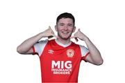 20 February 2019; James Doona during St. Patrick's Athletic Squad Portraits at Ballyoulster United AFC, in Celbridge, Co. Kildare. Photo by Piaras Ó Mídheach/Sportsfile