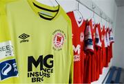 20 February 2019; A general view of St. Patrick's Athletic jerseys at the St. Patrick's Athletic Squad Portraits at Ballyoulster United AFC, in Celbridge, Co. Kildare. Photo by Piaras Ó Mídheach/Sportsfile