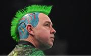 21 February 2019; Peter Wright during his Premier League Darts Night Three match against Steve Lennon at the 3Arena in Dublin. Photo by Seb Daly/Sportsfile