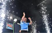 21 February 2019; Gerwyn Price applauds the crowd following a draw in his Premier League Darts Night Three match against James Wade at the 3Arena in Dublin. Photo by Seb Daly/Sportsfile