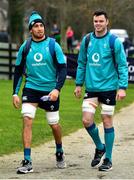22 February 2019; Ultan Dillane, left, and James Ryan arrive for Ireland Rugby squad training at Carton House in Maynooth, Kildare. Photo by Brendan Moran/Sportsfile