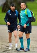 22 February 2019; Rob Kearney, left, and Rory Best arrive for Ireland Rugby squad training at Carton House in Maynooth, Kildare. Photo by Brendan Moran/Sportsfile