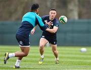 22 February 2019; John Cooney and Bundee Aki during Ireland Rugby squad training at Carton House in Maynooth, Kildare. Photo by Matt Browne/Sportsfile