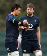 22 February 2019; Quinn Roux, left, and Iain Henderson during Ireland Rugby squad training at Carton House in Maynooth, Kildare. Photo by Brendan Moran/Sportsfile