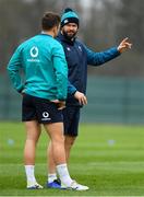 22 February 2019; Defence coach Andy Farrell with Tom Farrell during Ireland Rugby squad training at Carton House in Maynooth, Kildare. Photo by Brendan Moran/Sportsfile