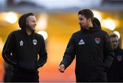 22 February 2019; Kevin O'Connor of Cork City walks the pitch with team-mate Gearóid Morrissey, right, ahead of the SSE Airtricity League Premier Division match between Cork City and Waterford at Turners Cross in Cork. Photo by Eóin Noonan/Sportsfile