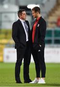 22 February 2019; Derry City manager Declan Devine, left, and Ally Gilchrist prior to the SSE Airtricity League Premier Division match between Shamrock Rovers and Derry City at Tallaght Stadium in Dublin. Photo by Seb Daly/Sportsfile