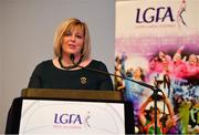 22 February 2019; Marie Hickey, LGFA President, speaking during the 2018 LGFA Volunteer of the Year Awards at Croke Park in Dublin. Photo by Sam Barnes/Sportsfile