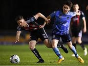 22 February 2019; Kevin Coffey of UCD in action against Paddy Kirk of Bohemians during the SSE Airtricity League Premier Division match between UCD and Bohemians at the UCD Bowl in Dublin. Photo by Harry Murphy/Sportsfile