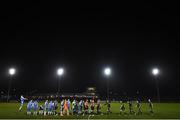 22 February 2019; Players and officials prior to the SSE Airtricity League Premier Division match between Finn Harps and Dundalk at Finn Park in Ballybofey, Donegal. Photo by Stephen McCarthy/Sportsfile