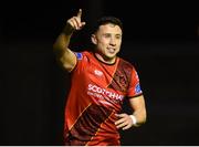 22 February 2019; Chris Lyons of Drogheda United celebrates after scoring his side's second goal during the SSE Airtricity League First Division match between Drogheda United and Cobh Ramblers in United Park in Drogheda, Co. Louth. Photo by Ben McShane/Sportsfile