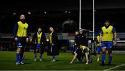 22 February 2019; Leinster substitutes including Scott Fardy, left, watch the big screen as Southern Kings score their second try during the Guinness PRO14 Round 16 match between Leinster and Southern Kings at the RDS Arena in Dublin. Photo by David Fitzgerald/Sportsfile