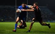 22 February 2019; Noel Reid of Leinster breaks the tackle of Ruaan Lerm of Southern Kings on his way to scoring his side's fourth try during the Guinness PRO14 Round 16 match between Leinster and Southern Kings at the RDS Arena in Dublin. Photo by David Fitzgerald/Sportsfile