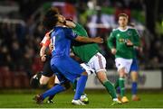 22 February 2019; James Tilley of Cork City is tackled by Bastien Héry of Waterford during the SSE Airtricity League Premier Division match between Cork City and Waterford at Turners Cross in Cork. Photo by Eóin Noonan/Sportsfile
