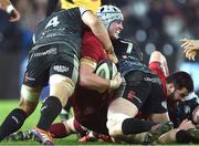 22 February 2019; Fineen Wycherley of Munster is tackled by James King of Ospreys during the Guinness PRO14 Round 16 match between Ospreys and Munster at Liberty Stadium in Swansea, Wales. Photo by Ben Evans/Sportsfile