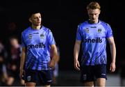 22 February 2019; Liam Scales, right, and Yoyo Mahdy of UCD walk off the field following the SSE Airtricity League Premier Division match between UCD and Bohemians at the UCD Bowl in Dublin. Photo by Harry Murphy/Sportsfile