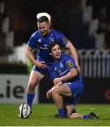 22 February 2019; Paddy Patterson of Leinster is congratulated by team-mate Rory O’Loughlin after scoring his side's eighth try during the Guinness PRO14 Round 16 match between Leinster and Southern Kings at the RDS Arena in Dublin. Photo by David Fitzgerald/Sportsfile